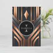 Art Deco Monogram Circle Name Design シーズンカード (スタンド正面)