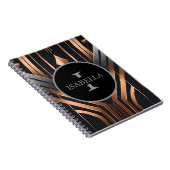 Art Deco Monogram Circle Name Design ノートブック (右側)