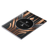 Art Deco Monogram Circle Name Design ノートブック (左側)