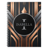 Art Deco Monogram Circle Name Design ノートブック (正面)