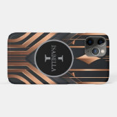 Art Deco Monogram Circle Name Design Case-Mate iPhoneケース (裏面(横))