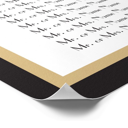 Art Deco Monogram Wedding Seating Chart 2 ポスター (角)