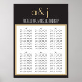 Art Deco Monogram Wedding Seating Chart 2 ポスター (正面)