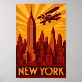 Art deco New York poster print ポスター (正面)