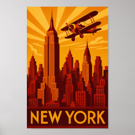 Art deco New York poster print ポスター
