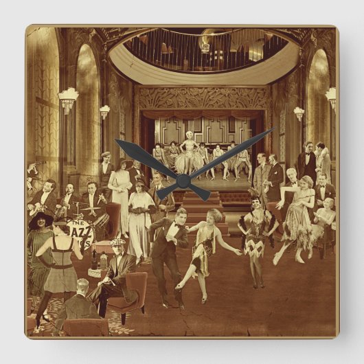 Art Deco Night Club スクエア壁時計 (正面)