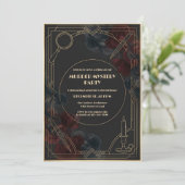  Art Deco Noir Murder Mystery Party Birthday 招待状 (スタンド正面)