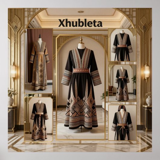 Art Deco Opulence Geometric PatternsIVHER_XHU_001 ポスター (正面)