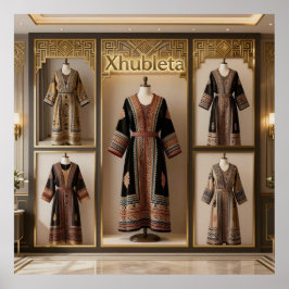 Art Deco Opulence GeometricPatternsVIIIHER_XHU_001 ポスター