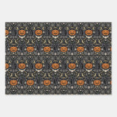 Art Deco Orange Carved Pumpkins ラッピングペーパーシート (正面2)