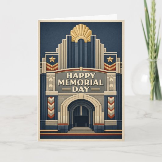 Art Deco Patriotic Architecture Memorial Day カード (正面)