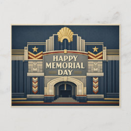 Art Deco Patriotic Architecture Memorial Day シーズンポストカード