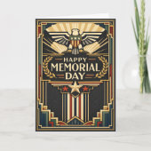 Art Deco Patriotic Memorial Day  カード (正面)