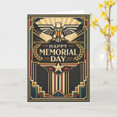 Art Deco Patriotic Memorial Day  カード (黄色い花)