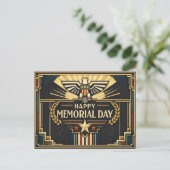 Art Deco Patriotic Memorial Day  シーズンポストカード (スタンド正面)