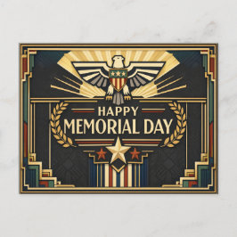 Art Deco Patriotic Memorial Day  シーズンポストカード