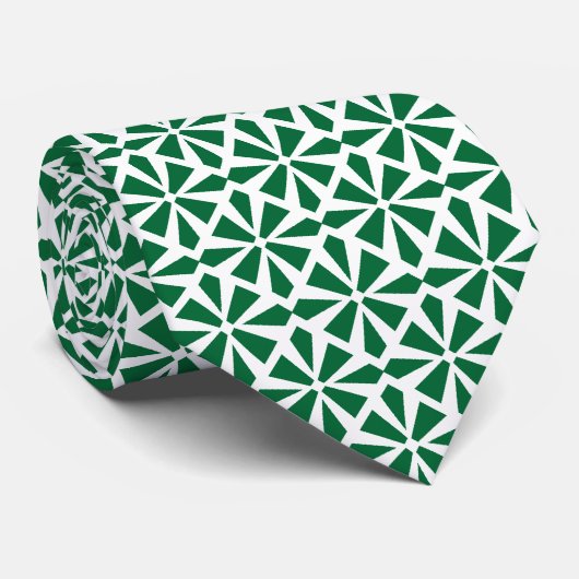 Art Deco Pattern II - Forest Green on White ネクタイ (ロール)