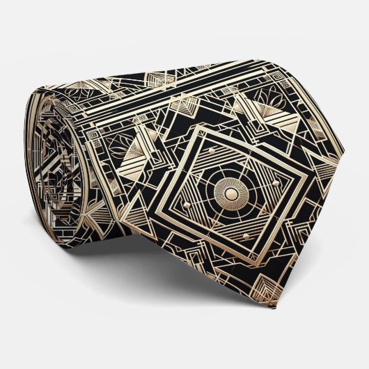 Art Deco Pattern Neck Tie ネクタイ (ロール)