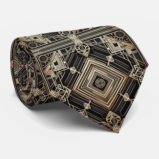 Art Deco Pattern Neck Tie ネクタイ (ロール)