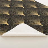 Art Deco Pattern. Seamless black and gold backgrou シェルパブランケット (3/4)