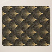Art Deco Pattern. Seamless black and gold backgrou シェルパブランケット (正面(横))