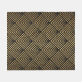 Art Deco Pattern. Seamless black and gold backgrou フリースブランケット (正面(横))