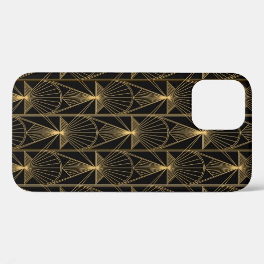 Art Deco Pattern. Seamless black and gold backgrou Case-Mate iPhoneケース (裏面 (横))