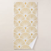 Art Deco Pattern. Seamless white and gold backgrou バスタオル (バスタオル)