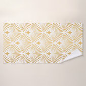 Art Deco Pattern. Seamless white and gold backgrou バスタオル (バスタオル)