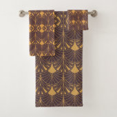 Art Deco pattern with fan-shaped motifs バスタオルセット (インサイチュ)