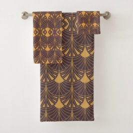 Art Deco pattern with fan-shaped motifs  バスタオルセット