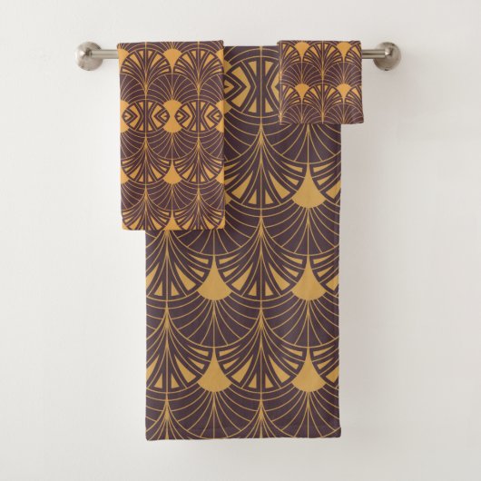 Art Deco pattern with fan-shaped motifs  バスタオルセット (インサイチュ)