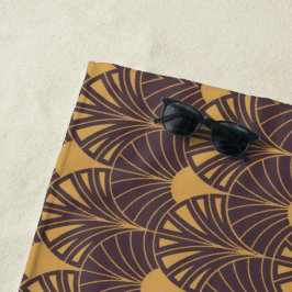 Art Deco pattern with fan-shaped motifs  ビーチタオル
