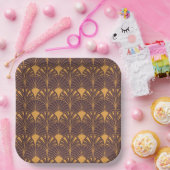 Art Deco pattern with fan-shaped motifs  ペーパープレート (パーティー)