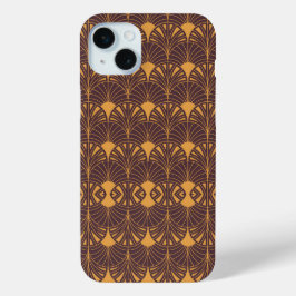 Art Deco pattern with fan-shaped motifs  iPhone 15 Miniケース