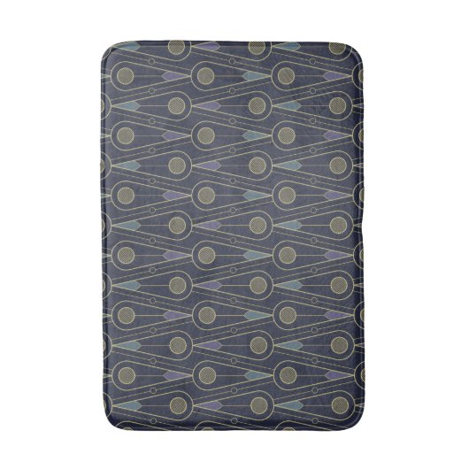 Art Deco pattern with geometric shapes in gold バスマット (正面縦)