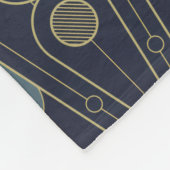 Art Deco pattern with geometric shapes in gold フリースブランケット (角)