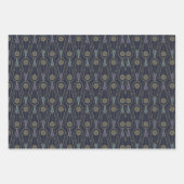 Art Deco pattern with geometric shapes in gold ラッピングペーパーシート (正面2)