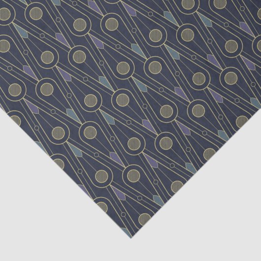 Art Deco pattern with geometric shapes in gold 薄葉紙 (詳細)