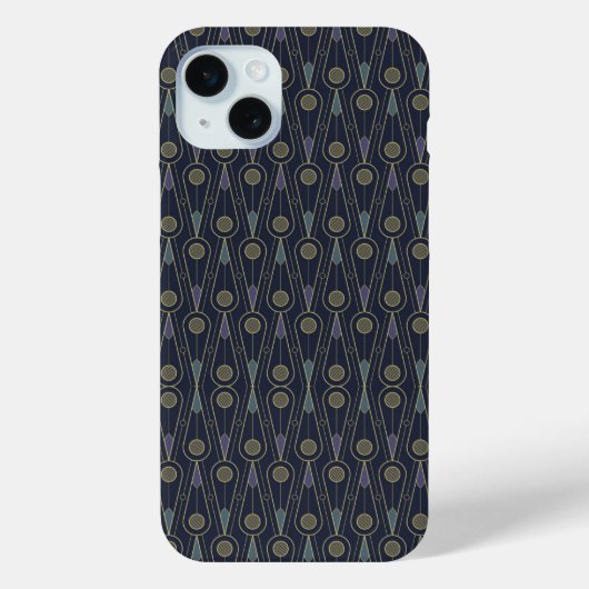 Art Deco pattern with geometric shapes in gold Case-Mate iPhoneケース (裏面)