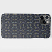 Art Deco pattern with geometric shapes in gold iPhoneケース (裏面横)