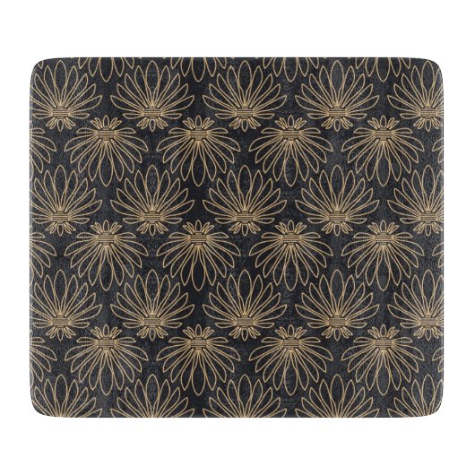 Art Deco pattern with gold floral motifs  カッティングボード (正面)