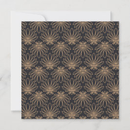 Art Deco pattern with gold floral motifs  サンキューカード
