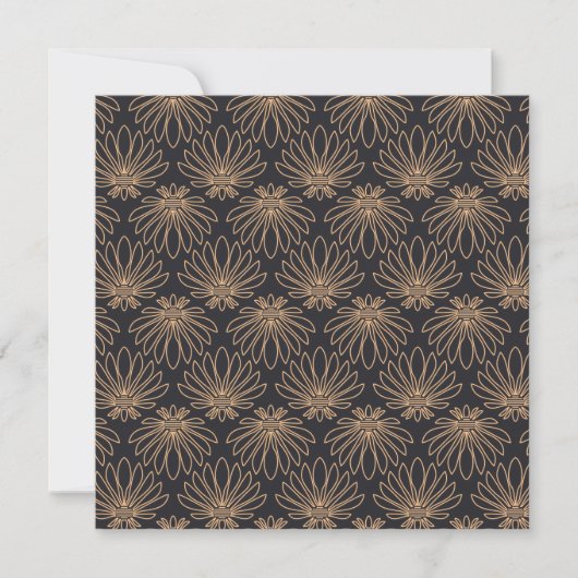 Art Deco pattern with gold floral motifs  サンキューカード (正面)