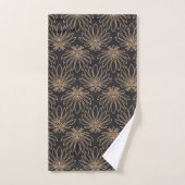 Art Deco pattern with gold floral motifs  バスタオルセット (ハンドタオル)