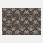 Art Deco pattern with gold floral motifs  ラッピングペーパーシート (正面2)