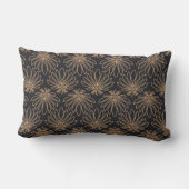 Art Deco pattern with gold floral motifs  ランバークッション (裏面)