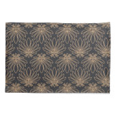 Art Deco pattern with gold floral motifs  枕カバー (裏面-左)