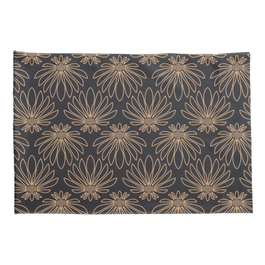 Art Deco pattern with gold floral motifs  枕カバー (裏面-右)