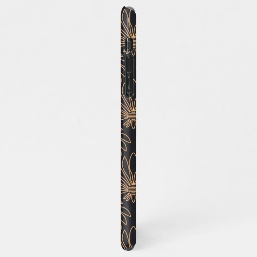 Art Deco pattern with gold floral motifs  iPhoneケース (左側)
